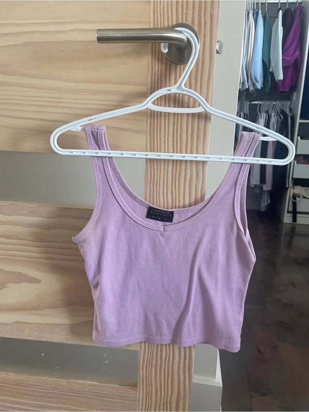 Womance Lavender Ribbed Tank Top - medium